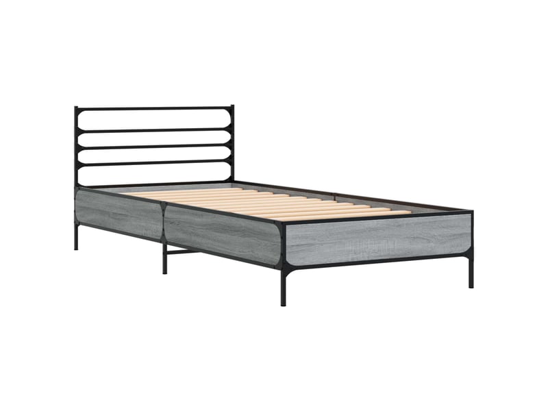  Lit simple- lit adulte -  cadre de lit sonoma gris 80 x 200 cm bois d'ingénierie  - Conforama B