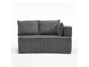 Canapé modulable, canapé 2 places, en velours tricoté, gris foncé, assise profonde, pour salon, design moderne