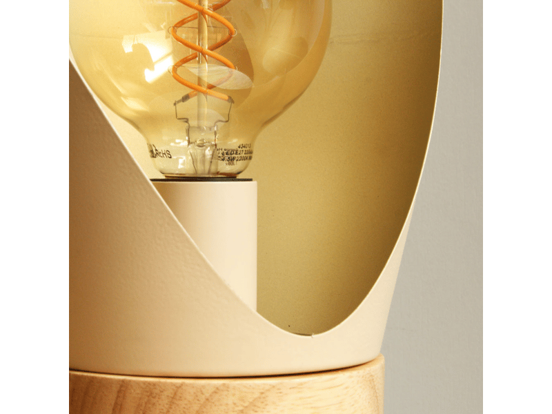  Lampe à poser en métal crème et bois h44 cm-spoon Spoon - Conforama E