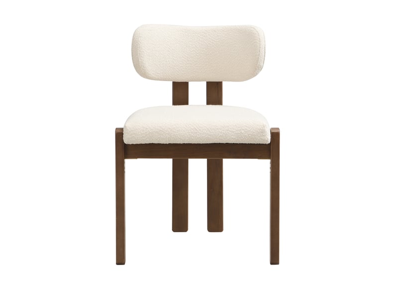 Lot de 4 chaises de salle à manger 54x54x79 cm en tissu bouclette, noyer - Conforama D