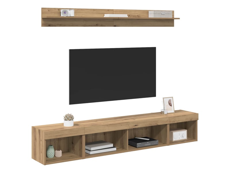 Ensemble de meuble tv - banc tv - meuble de rangement mural 5 pcs chêne artisanal - Conforama C