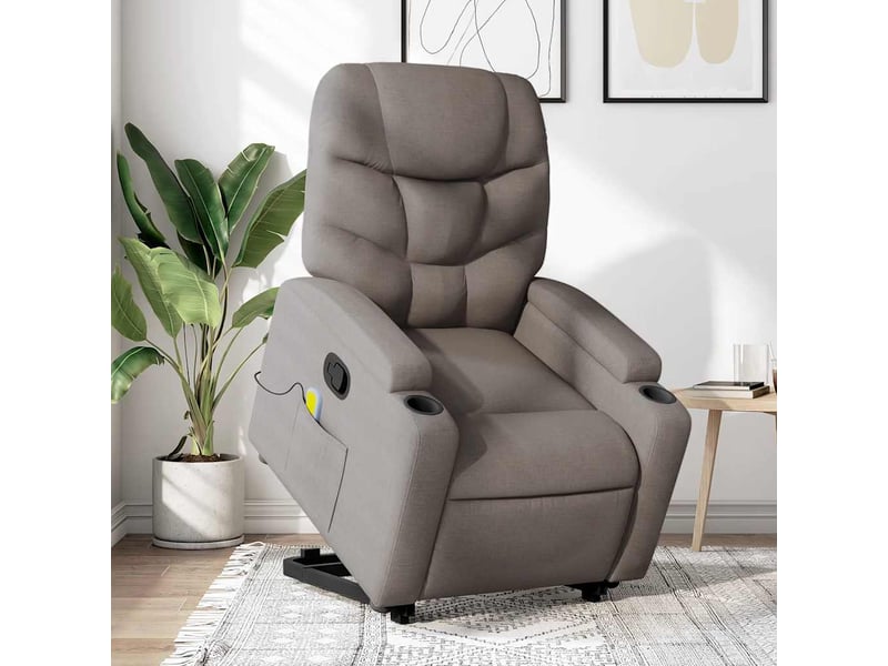 Fauteuil inclinable de massage, fauteuil relax taupe tissu shl4395 - Conforama B