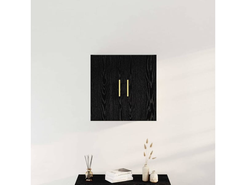  Meuble mural, rangement salon 60 x 31 x 70 cm bois d'ingénierie chêne noir shl3845  - Conforama D