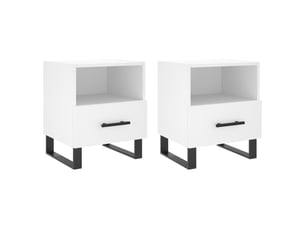 Lot de 2 tables de chevet - cabinet de chevet - table de nuit blanc 40x35x47,5 cm bois d’ingénierie
