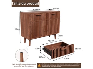Buffet    <strong></strong> <strong></strong> - 100 cm coloris marron 