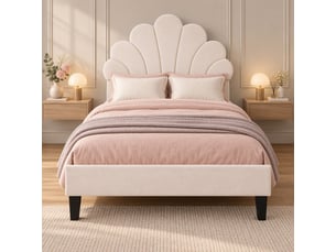 Lit simple 90x200 cm <strong>SANS MARQUE</strong>  <strong></strong> coloris beige