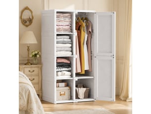 Armoire 6 porte(s) <strong>BURSDANY</strong> <strong></strong> coloris blanc largeur 50 cm