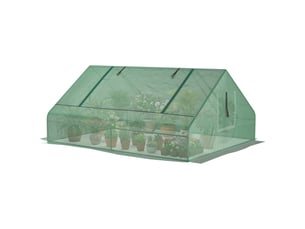 Petite serre pour la culture de plantes avec 4 fenêtres enroulables, structure en acier et bâche en pe résistante aux uv, 180 x 140 x 80 cm, verte