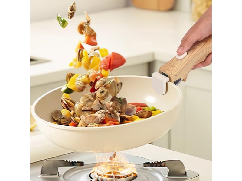  Lot de 2 poignées de casserole amovibles, poignées de rechange amovibles en bois pour casseroles et poêles, poignée de rechange  - Conforama E
