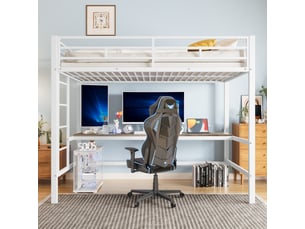 Lit mezzanine 90x200 cm <strong>ZOVIRA</strong>  <strong></strong> coloris blanc