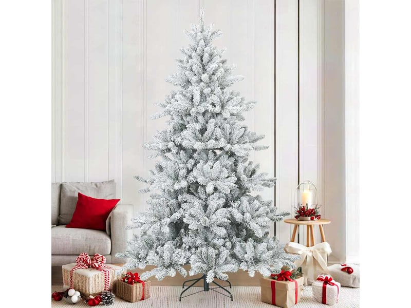 Sapin de noël artificiel, arbre de noël à branches pliantes, duveteux de neige shl7237 - Conforama B