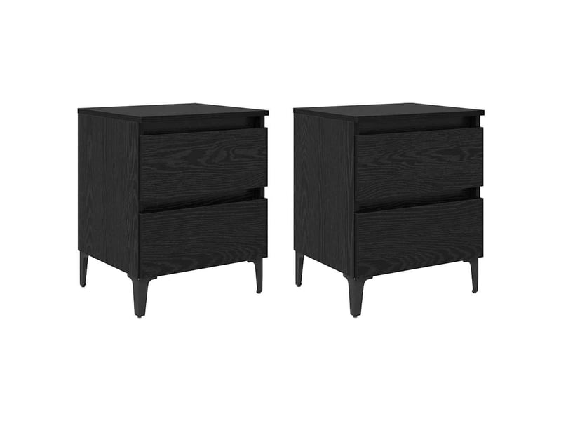  Table de chevet - cabinet de chevet - table de nuit 2 pc chêne noir 40 x 35 x 50 cm  - Conforama A