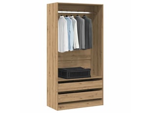 Garde-robe, armoire de rangement chêne artisanal 100x50x200 cm bois d'ingénierie shl12522