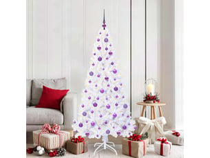 Sapin de noël artificiel, arbre de noël avec 300 led blanc 180 cm pvc et acier shl5632