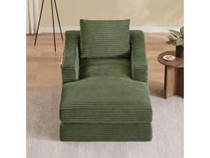 Fauteuil convertible <strong>RAUMIO</strong> Velours côtelé vert