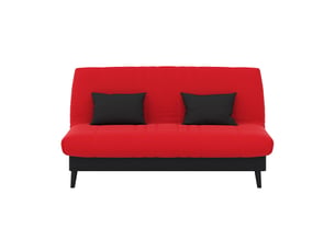 Banquette lit clic clac couchage Régulier <strong>RELAXIMA</strong> <strong></strong> déhoussable rouge