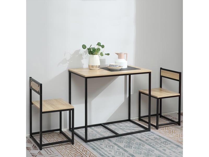  Ensemble table et chaises de salle à manger, ensemble compact pour salle à manger, salon ou cuisine, avec structure en métal.  - Conforama D