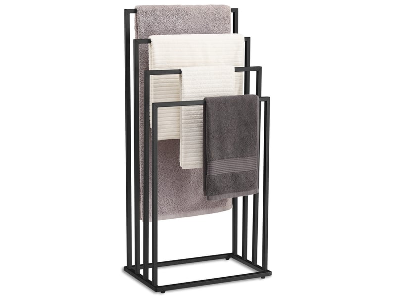  Porte-serviettes industriel à 4 niveaux en acier noir  - Conforama A