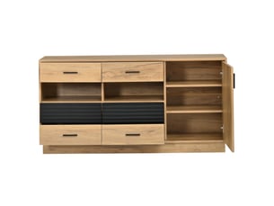 Buffet 1 porte(s)  6 tiroir(s) MODENUIT   - 140 cm coloris bois clair 