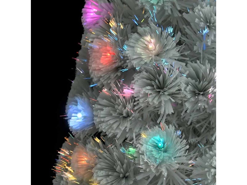  Sapin de noël, arbre de noël artificiel pré-éclairé blanc 210 cm fibre optique  - Conforama E
