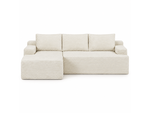 Canapé d’angle cloud en l noir modulable sans montage, convertible avec assise profonde, 4 places