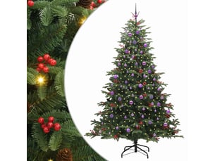 Sapin de noël, arbre de noël artificiel vert 240 cm pvc, métal et plastique cf61483