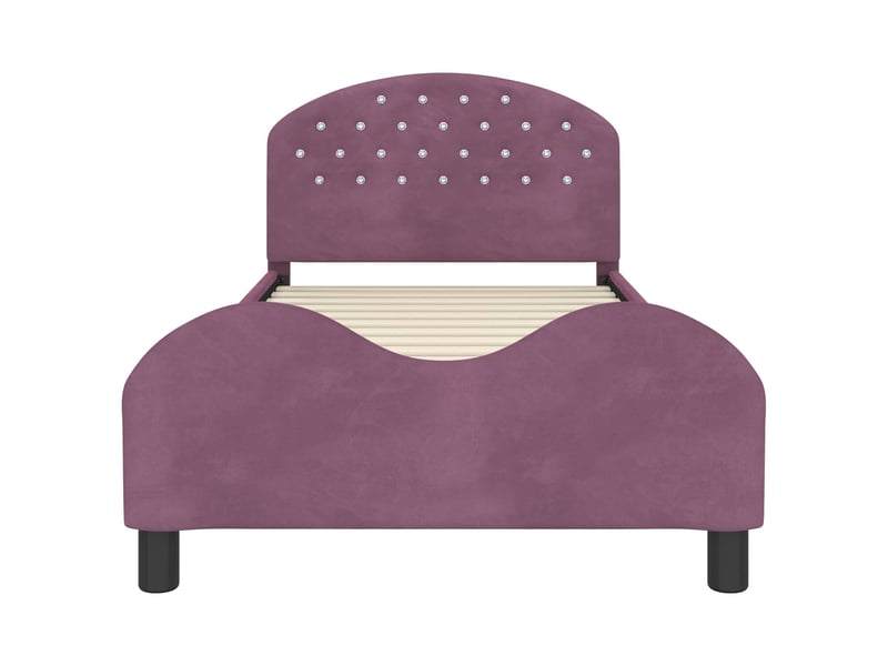  Cadre de lit pour enfants - lit jeune avec tête de lit pourpre 90 x 190 cm  - Conforama E