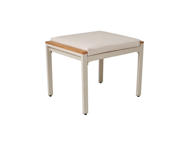 Salon de jardin en bois d’acacia 6-7 places avec table, fauteuils et desserte amovible, housses lavables – ensemble repas extérieur - Conforama R