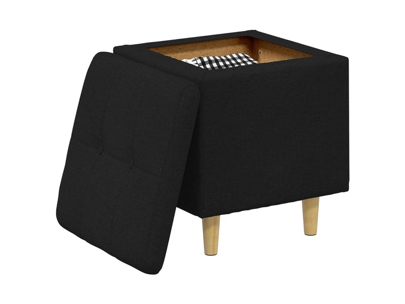  Ottoman, repose pied salon avec rangement noir 40x40x45 cm tissu  - Conforama C