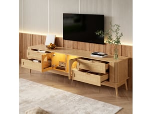 Meuble tv coloris naturel 180 cm MODENVIE  