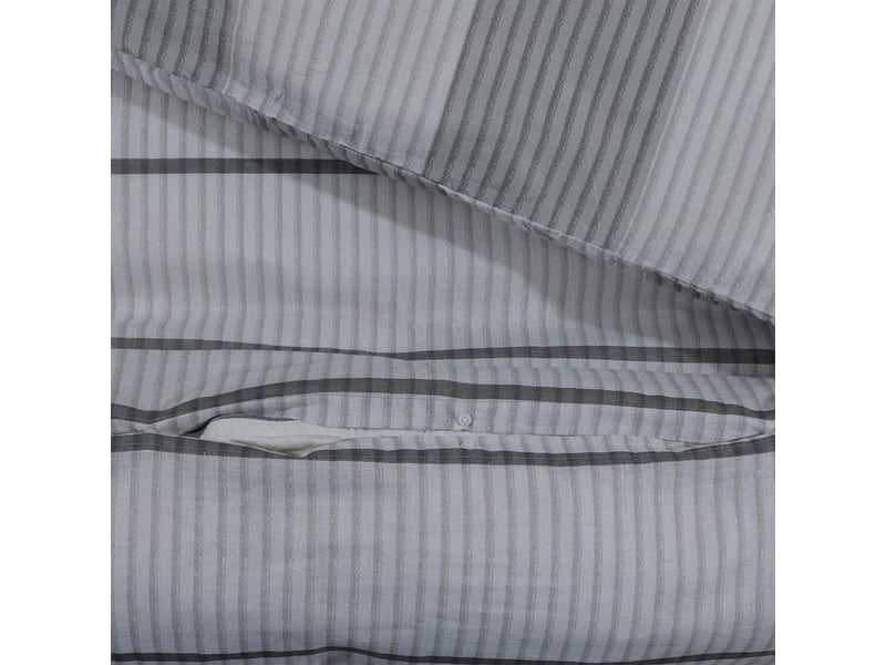  Vidaxl ensemble de housse de couette gris clair 260x240 cm coton  - Conforama C