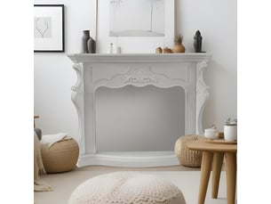 Paris - cadre de cheminée 123 x 100 x 39 cm, revêtement décoratif en mdf blanc