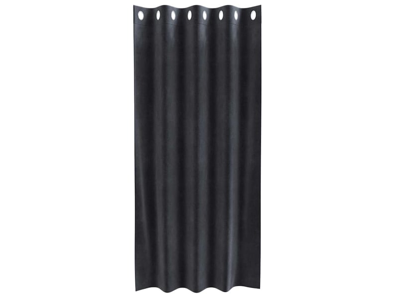  Lot de 2 rideaux, rideaux de fenêtre gris foncé 140 x 175 cm velours cf44064  - Conforama D
