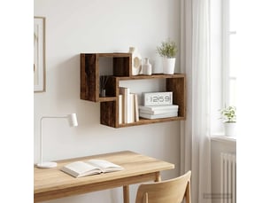 Étagère flottante, étagère suspendue montage mural bois ancien 55 x 15 x 35 cm cf42455