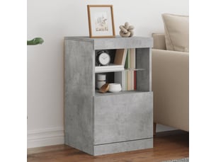 Buffet - bahut - meuble de rangement avec lumières led gris béton 41x37x67 cm