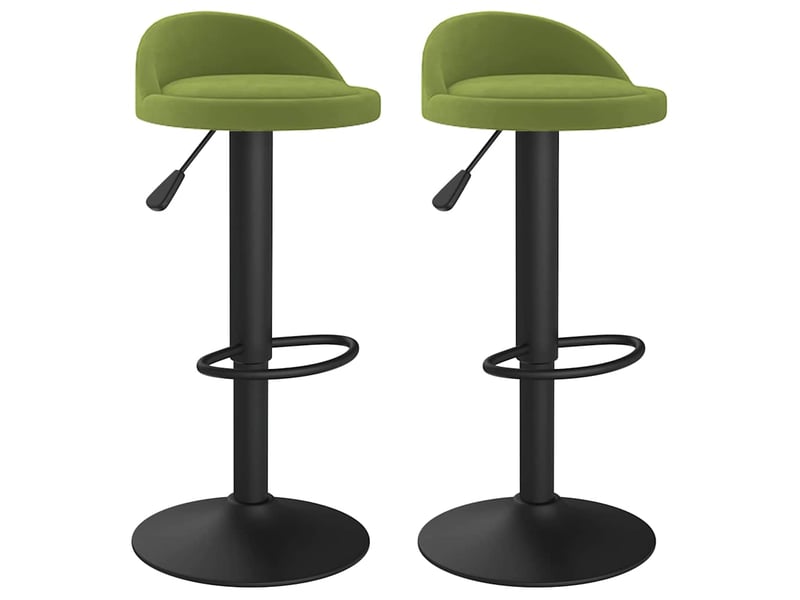  Lot de 2 tabouret de bar, chaise de bar vert clair velours shl42973  - Conforama A