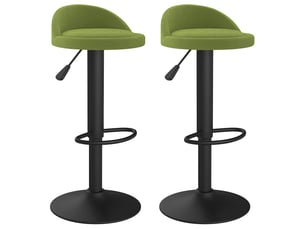 Lot de 2 tabouret de bar, chaise de bar vert clair velours shl42973