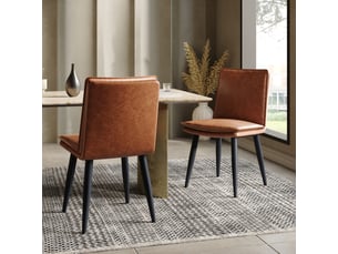 Lot de 2 chaises en pu coloris marron