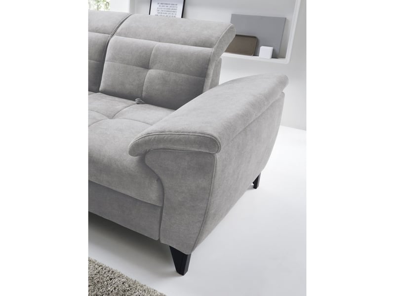  Canapé d'angle gris 5 places angle gauche têtières réglables inferno  - Conforama B