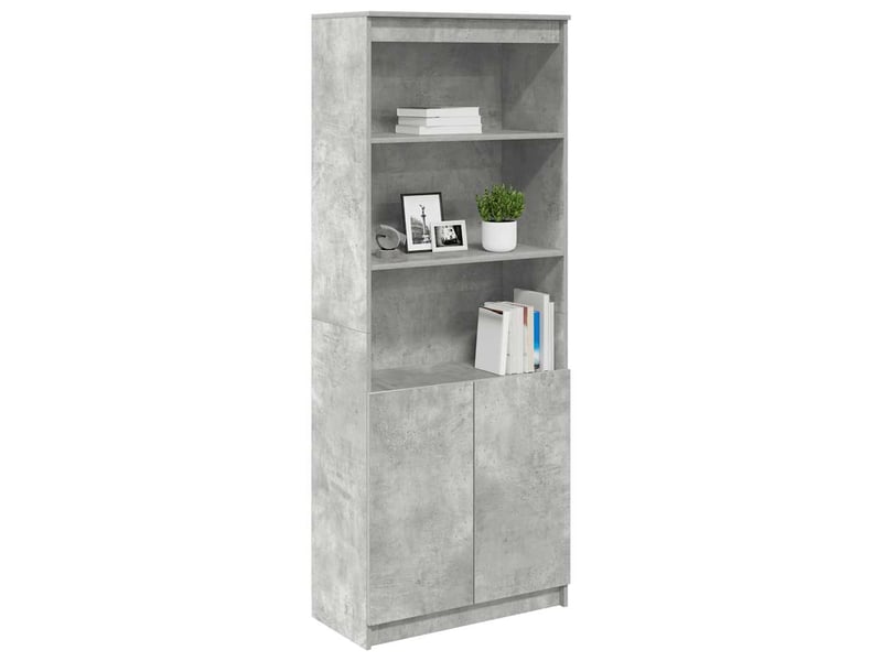  Buffet haut - bahut - meuble de rangement gris béton 70x35x180 cm bois d'ingénierie  - Conforama D