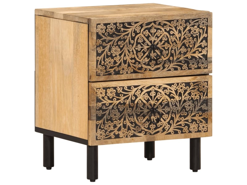  Tables de chevet 2 pièces 40x33x46 cm bois de manguier solide  - Conforama E