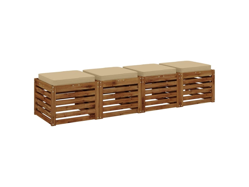 Lot de 4 coussins de siège, coussins d'assise vught 100 % polyester beige cf60699  - Conforama C