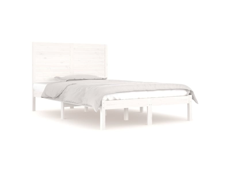  Lit double- lit adulte -  cadre de lit sans matelas blanc 135x190 cm bois massif  - Conforama A