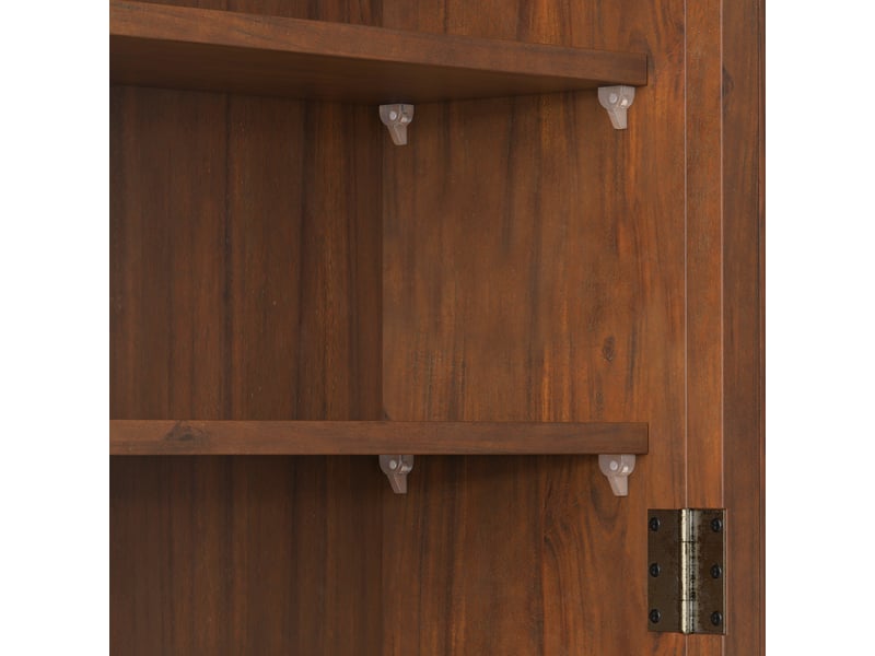 Armoire murale de portes vitrées 63x18x60cm, meuble de cuisine, porte-serviettes, mdf marron - Conforama R