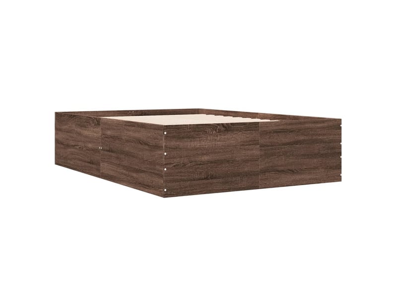  Lit adulte, lit semi-double, cadre de lit sans matelas chêne marron 135x190cm cf12770  - Conforama C