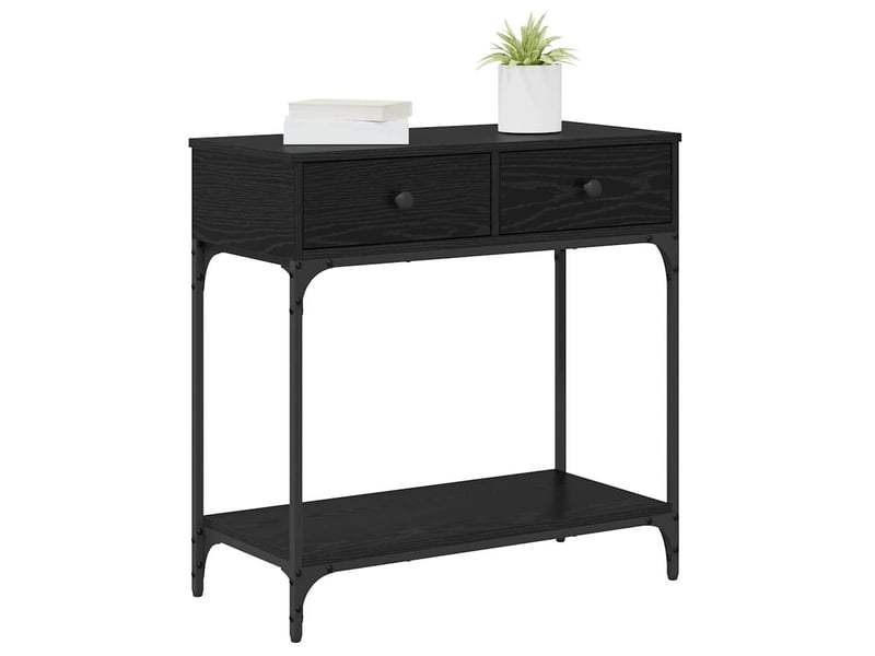  Table console - table d'appoint - table d' entrée chêne noir 75 x 34,5 x 75 cm bois d'ingénierie  - Conforama C