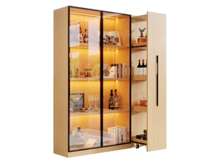 Vitrine coloris bois clair  <strong>SAPGAKS</strong> <strong></strong> - 110 cmx160 cm