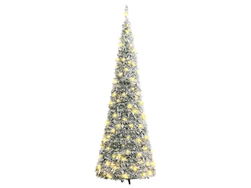  Sapin de noël artificiel, arbre de noël escamotable avec neige floquée 150 led  - Conforama E