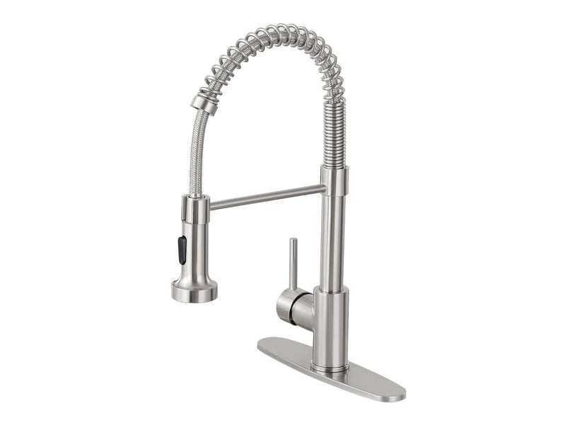  Robinet en acier inoxydable à eau chaude et froide pour salle de bain, adapté à salle de bain, cuisine, ferme, camper (argent)  - Conforama A
