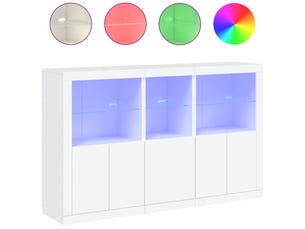 Buffet - bahut - meuble de rangement avec lumières led blanc 162x37x100 cm